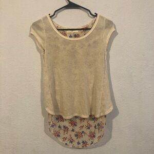 Blushed Floral Bow Short Sleeve Blouse